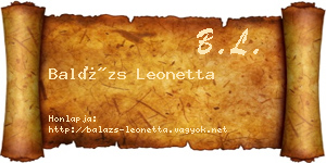 Balázs Leonetta névjegykártya
